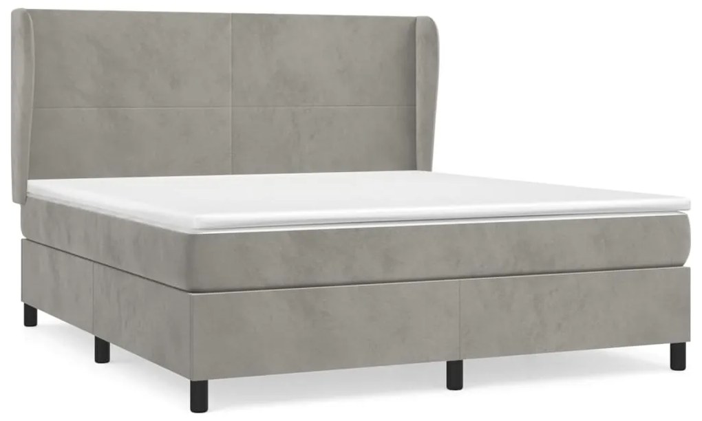 ΚΡΕΒΑΤΙ BOXSPRING ΜΕ ΣΤΡΩΜΑ ΑΝΟΙΧΤΟ ΓΚΡΙ 180X200 ΕΚ. ΒΕΛΟΥΔΙΝΟ 3129105