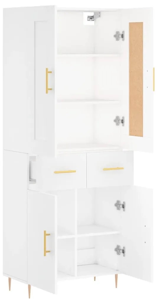 vidaXL Ντουλάπι Λευκό 69,5x34x180 εκ. από Επεξεργασμένο Ξύλο