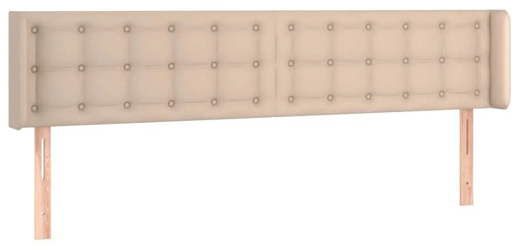 Κεφαλάρι με Πτερύγια Καπουτσίνο 163x16x78/88εκ. Συνθετικό Δέρμα - Καφέ