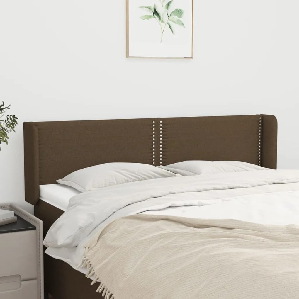 vidaXL Κεφαλάρι με Πτερύγια Σκούρο Καφέ 147x16x78/88 εκ. Υφασμάτινο
