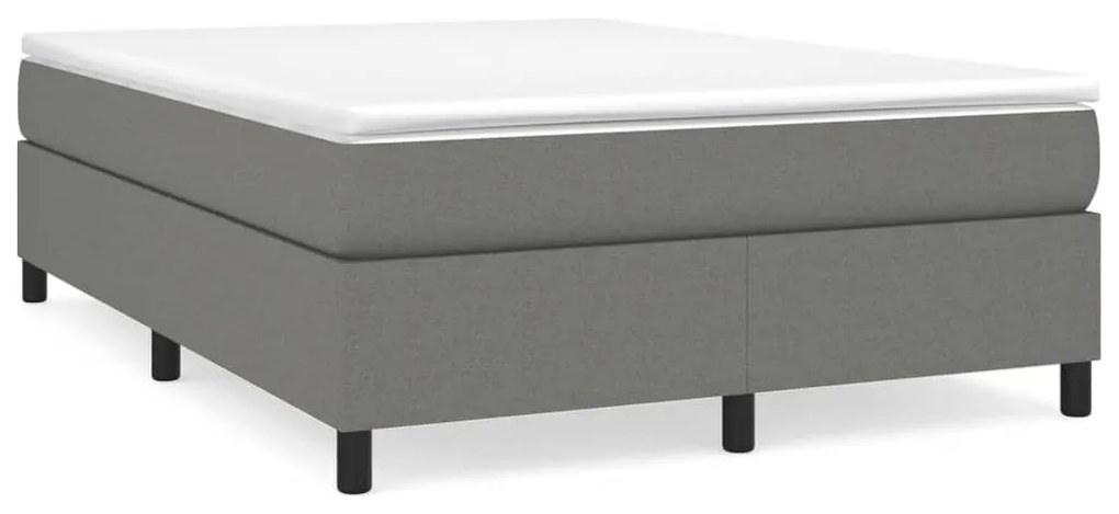 vidaXL Κρεβάτι Boxspring με Στρώμα Σκούρο Γκρι 140x200 εκ Υφασμάτινο