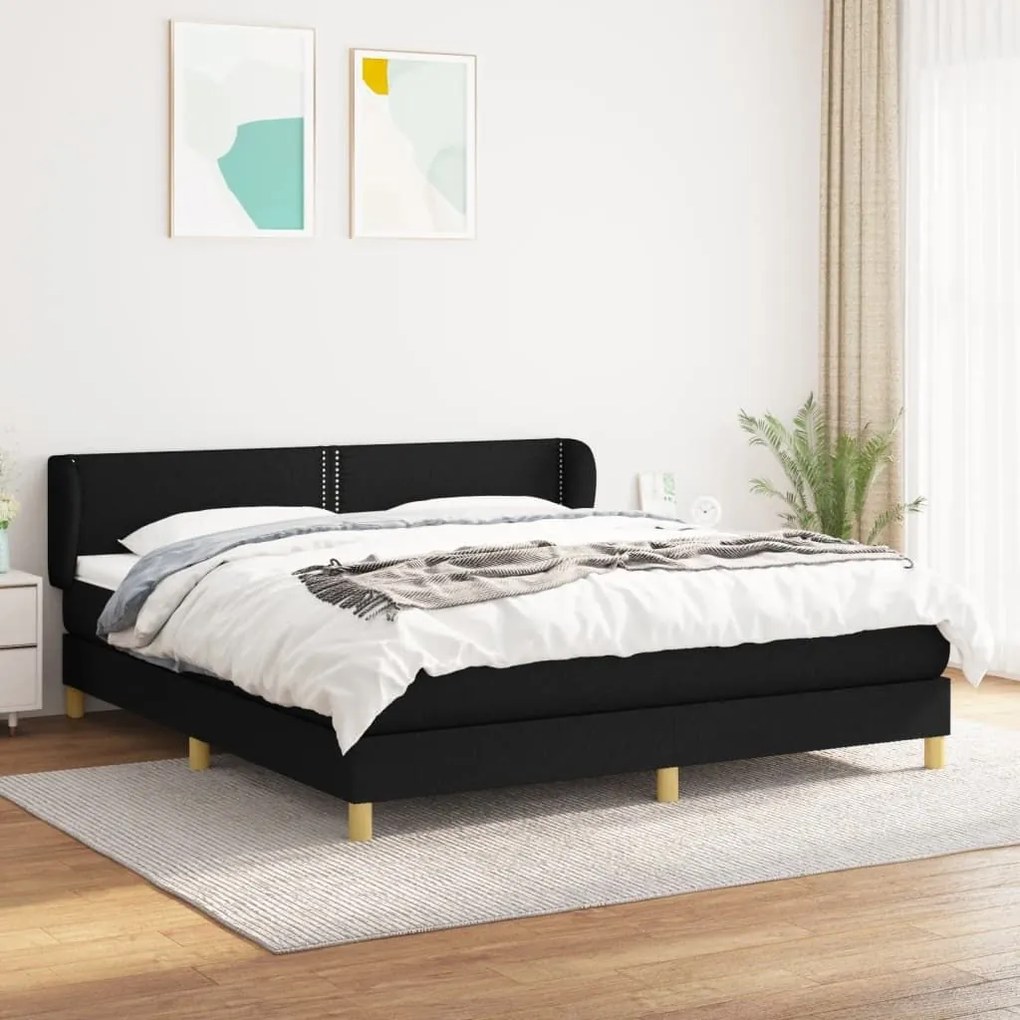 ΚΡΕΒΑΤΙ BOXSPRING ΜΕ ΣΤΡΩΜΑ ΜΑΥΡΟ 160X200 ΕΚ. ΥΦΑΣΜΑΤΙΝΟ 3126735