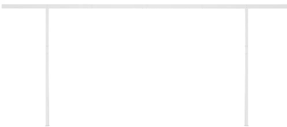 vidaXL Τέντα Συρόμενη Χειροκίνητη με LED Μπλε / Λευκό 5x3,5 μ.