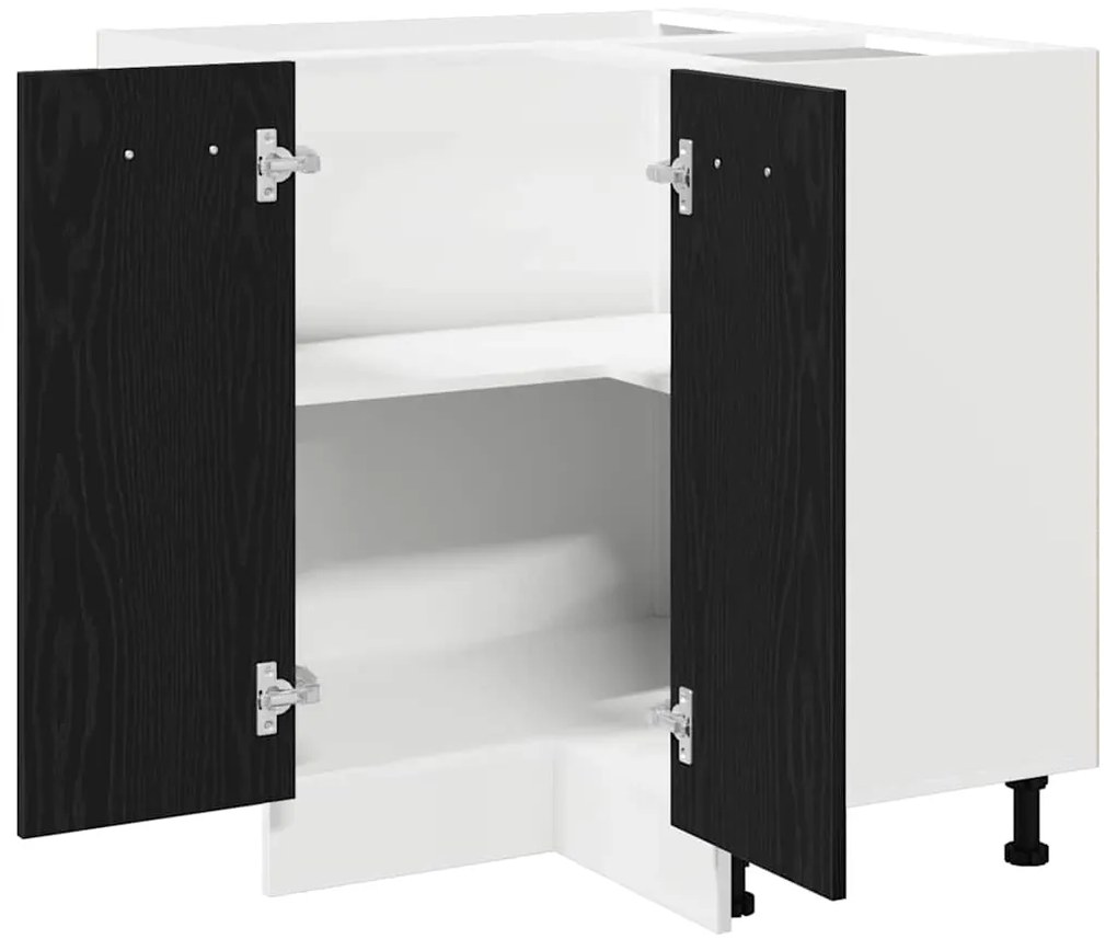 vidaXL Γωνιακός Κάτω Ντουλάπι Μαύρη δρυς 75.5 x 75.5 x 81.5 εκ.