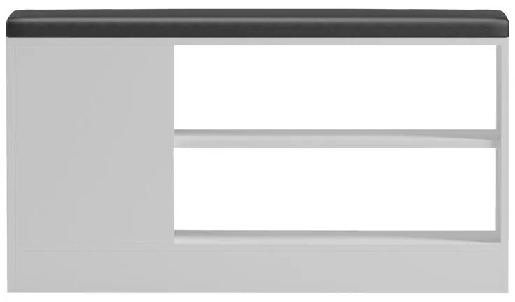 Παπουτσοθήκη-σκαμπό Deboule 8 ζευγών σε λευκή-μαύρη απόχρωση 90x30x46εκ 90x30x46 εκ.