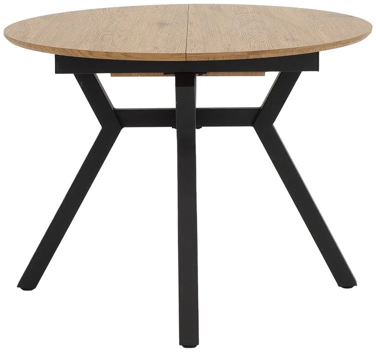 Tραπέζι Frances pakoworld επεκτεινόμενο MDF sonoma-μαύρο 100-140x100x75εκ (1 τεμάχια)
