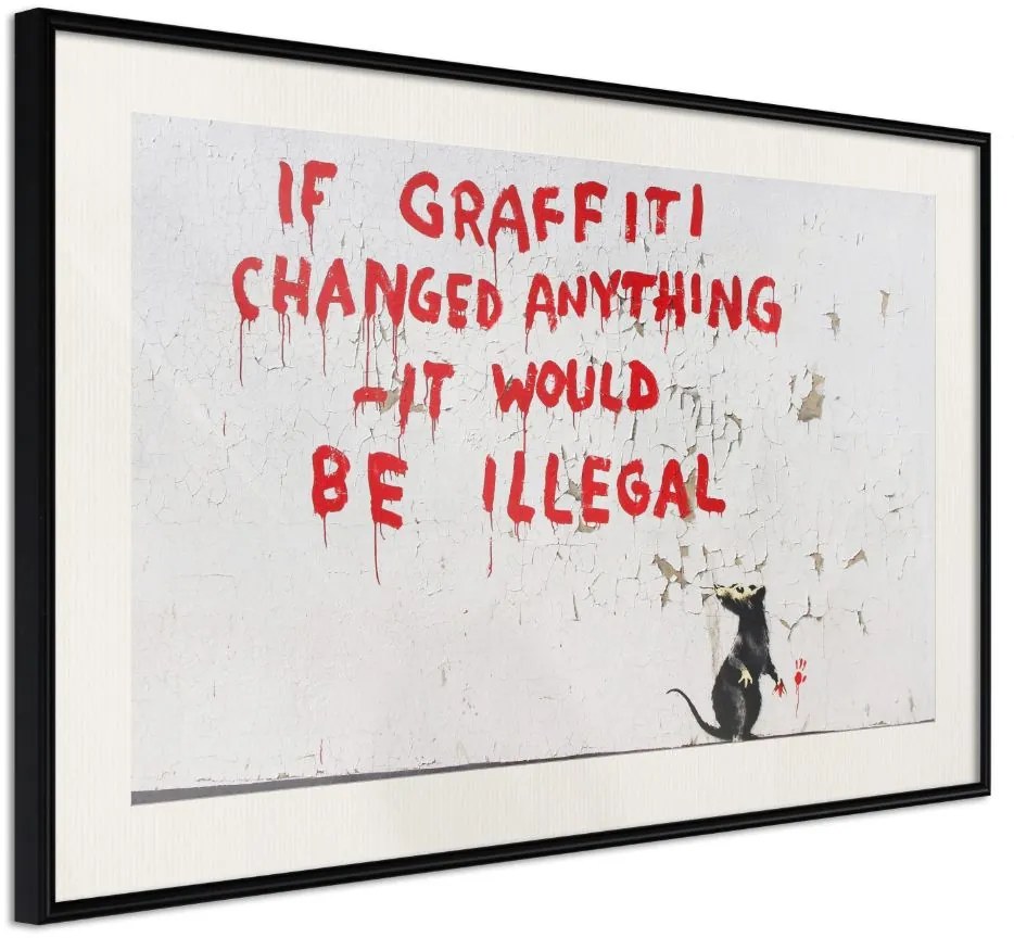 Αφίσα - Banksy: If Graffiti Changed Anything - 45x30 - Μαύρο - Με πασπαρτού