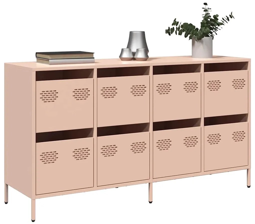 vidaXL Ντουλάπι Ροζ 135x39x73,5 εκ. από Χάλυβα Ψυχρής Έλασης