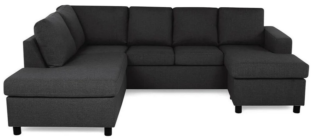 Γωνιακός Καναπές Scandinavian Choice C153, Ανθρακί, Μαύρο, 254x194x82cm, Πόδια: Πλαστική ύλη | Epipla1.gr