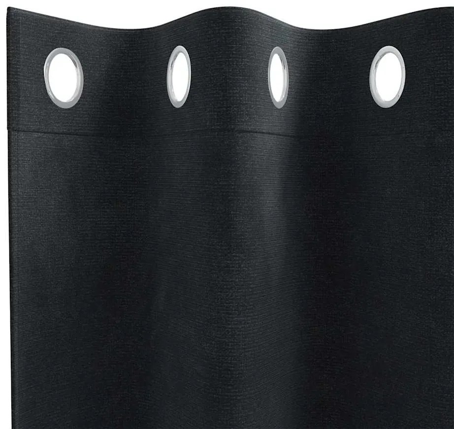 vidaXL Κουρτίνες με κουρτίνες 2 pcs Μαύρο 140 x 225 cm Βελούδο