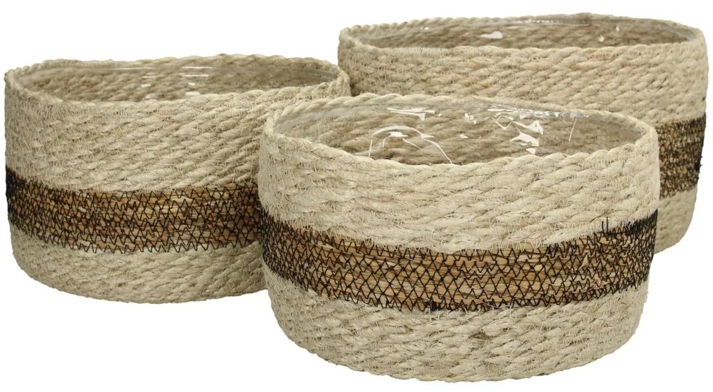 Κασπώ ArteLibre Φυσικό Γιούτα 25x25x15cm Σετ 3Τμχ