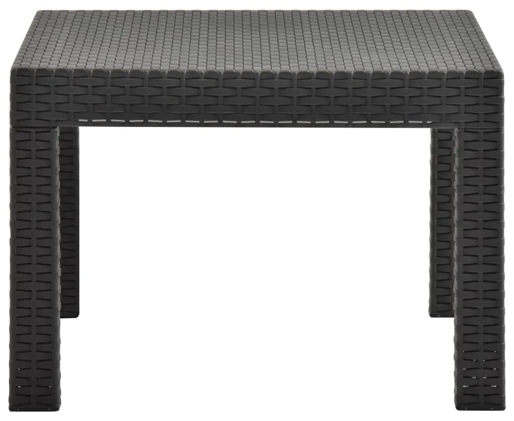 vidaXL Τραπέζι Κήπου Ανθρακί 58x58x41 εκ. από Ρατάν Πολυπροπυλενίου