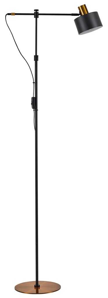 SE21-GM-39-MS1 ADEPT FLOOR LAMP Gold Matt and Black Metal Floor Lamp Black Metal Shade+