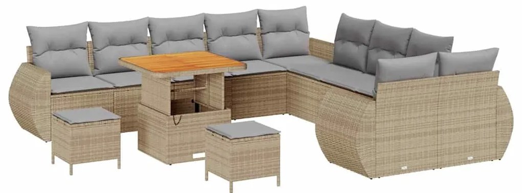 vidaXL Σετ Καναπέ Κήπου 13 pcs μπεζ και ανοιχτό γκρι 80 x 80 x 71 cm