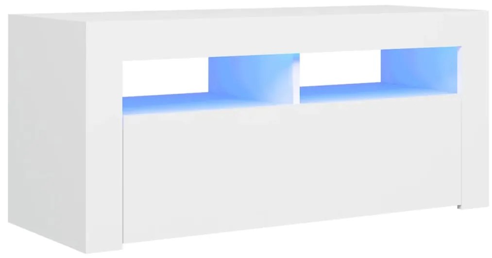 vidaXL Έπιπλο Τηλεόρασης με LED Λευκό 90 x 35 x 40 εκ.