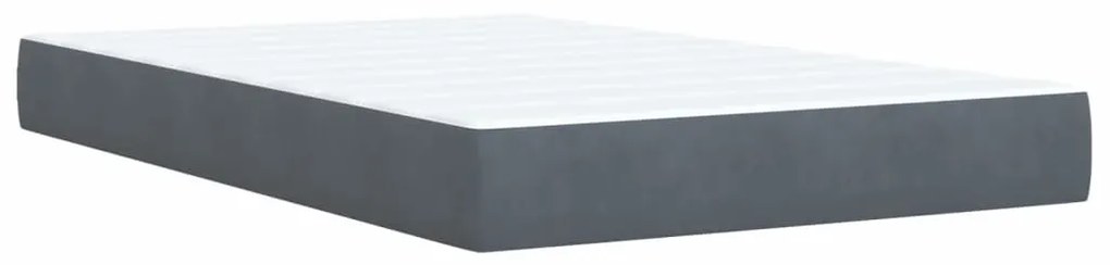 vidaXL Κρεβάτι Boxspring με Στρώμα Σκούρο Γκρι 120x190 εκ. Βελούδινο