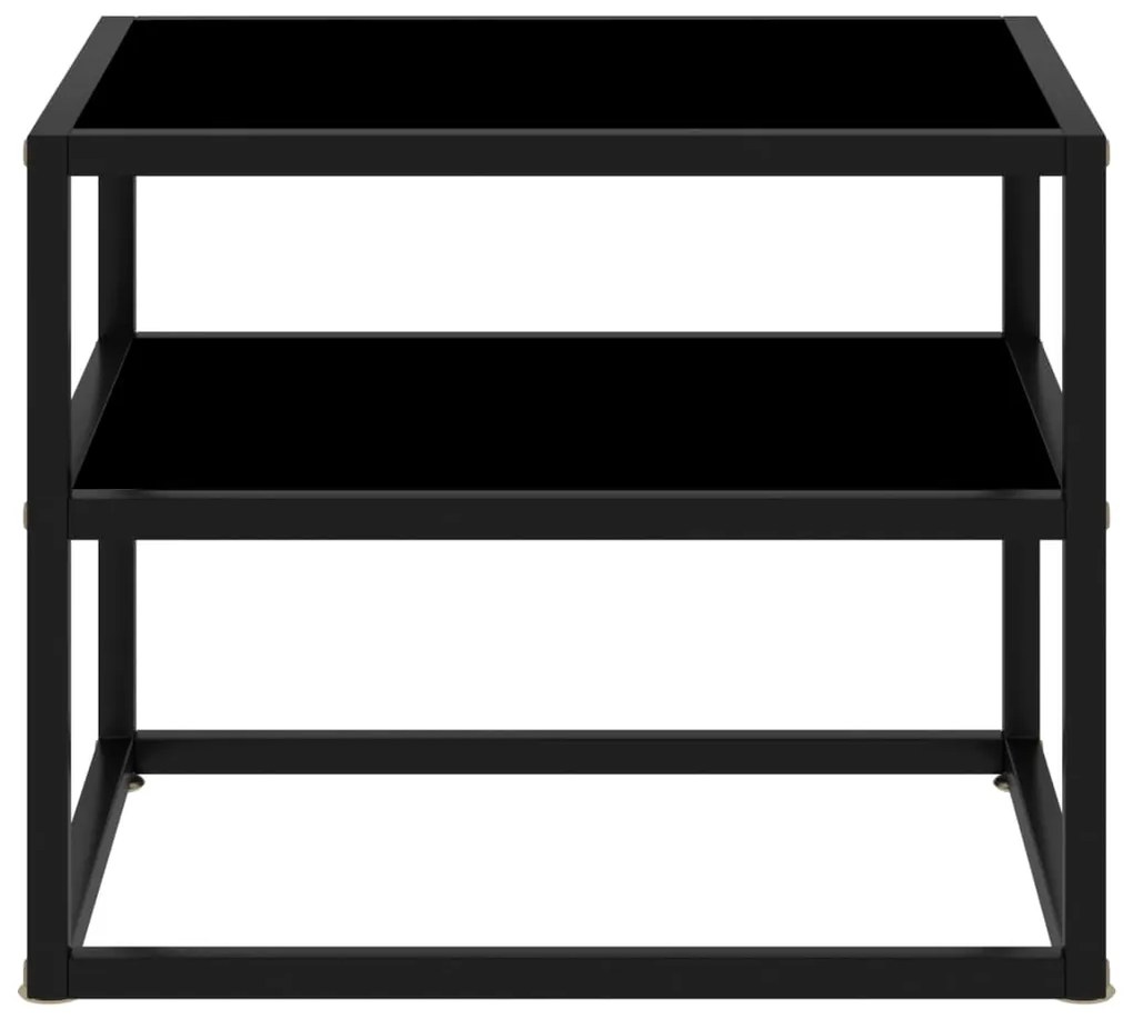 vidaXL 322852 Console Table Black 50x40x40 cm Tempered Glass