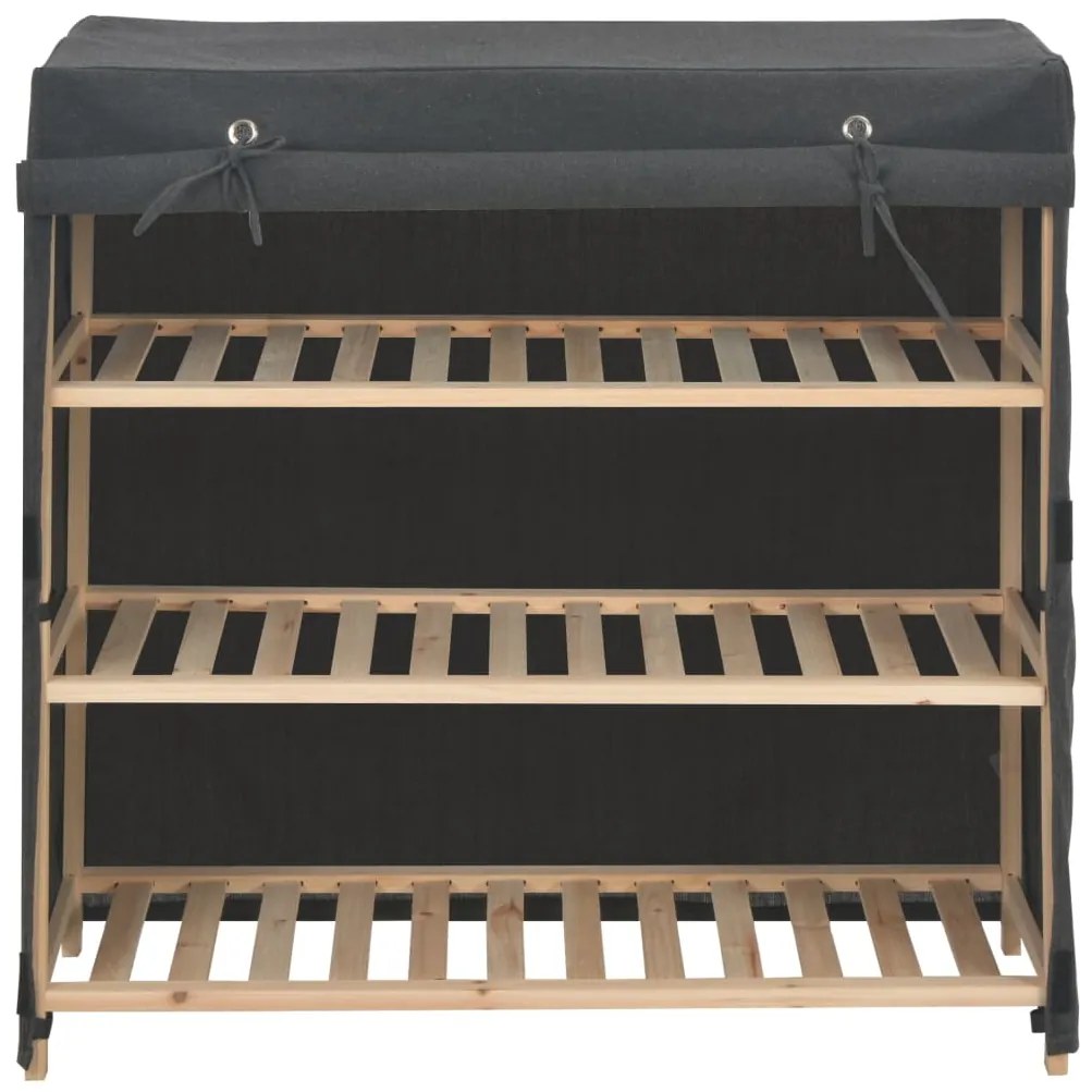 vidaXL Παπουτσοθήκη με Κάλυμμα Γκρι 79 x 40 x 80 εκ. Υφασμάτινη