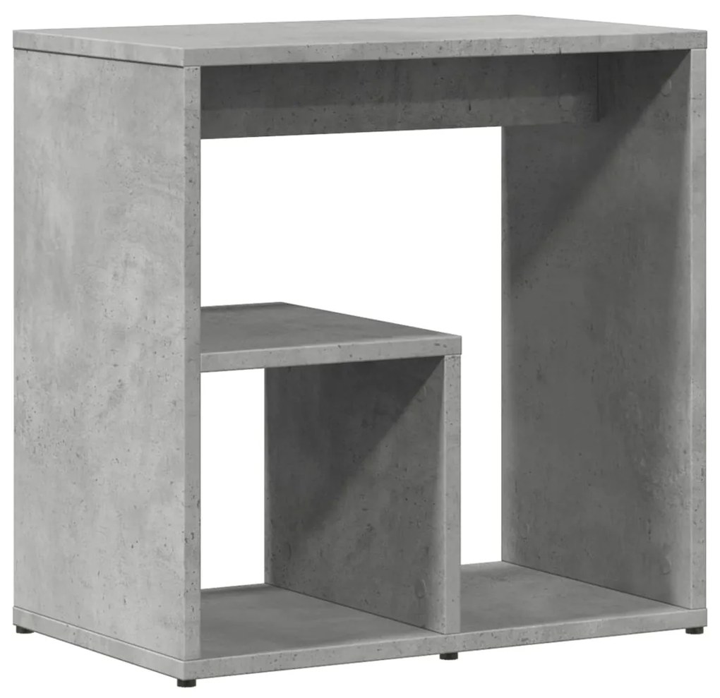 Τραπέζι Βοηθητικό Γκρι Σκυροδέματος 50x30x50 εκ. Επεξ. Ξύλο 840561