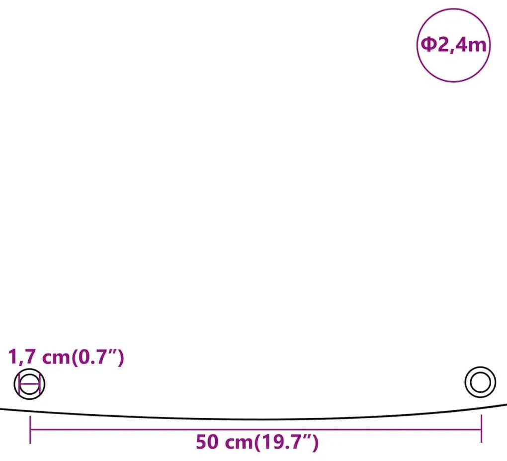 Μουσαμάς Γκρι Ø 2,4 μ. 650 γρ./μ² - Γκρι