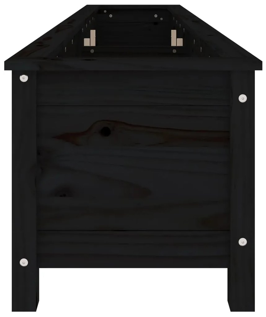 vidaXL Ζαρντινιέρα Υπερυψωμένη Μαύρη 199,5x40x39 εκ. Μασίφ Ξύλο Πεύκου