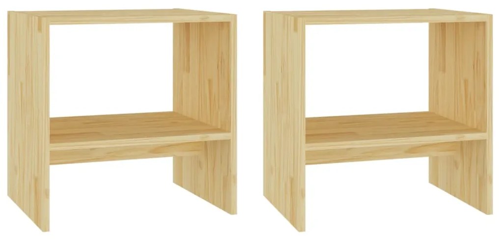 vidaXL Κομοδίνα 2 τεμ. 40 x 30,5 x 40 εκ. από Μασίφ Ξύλο Πεύκου