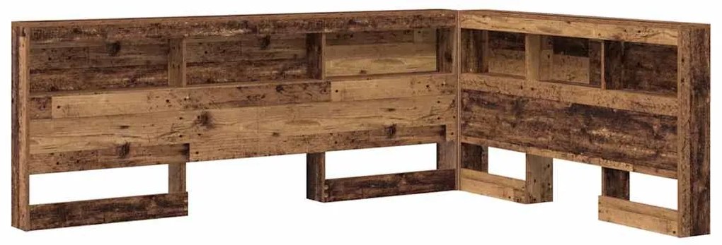 vidaXL Κεφαλάρι Αποθήκης με ράφι Παλαιό ξύλο 140 cm Επεξεργασμένο ξύλο