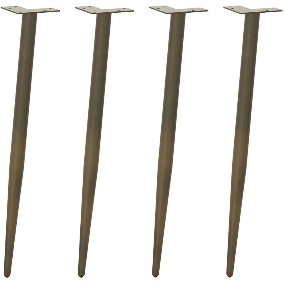 Πόδια Κονσόλας Κωνικού Σχήματος 4 τεμ. Φυσικό Ατσάλι 72-73 εκ. Ατσάλι