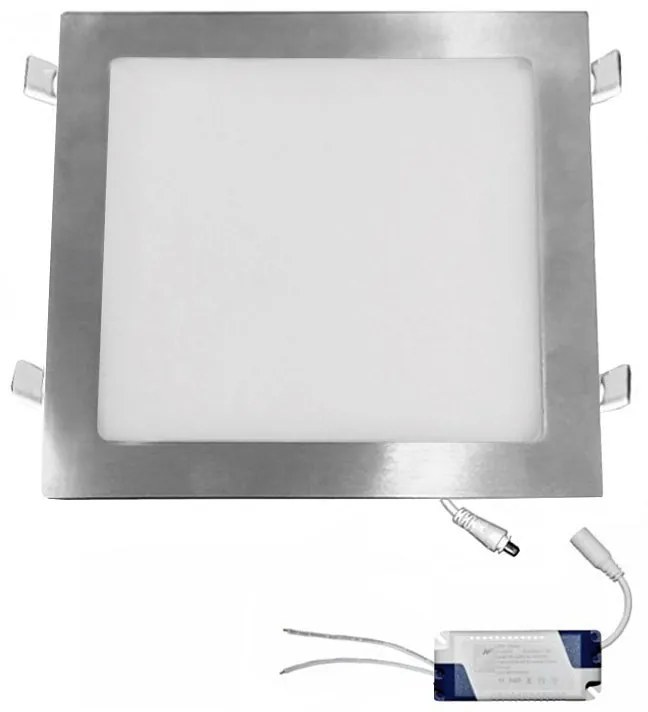Adeleq Led Φωτιστικό Ψευδοροφής Αλουμινίου Τετράγωνο 24W 3000K 120° Σατινέ D295 21-025206600