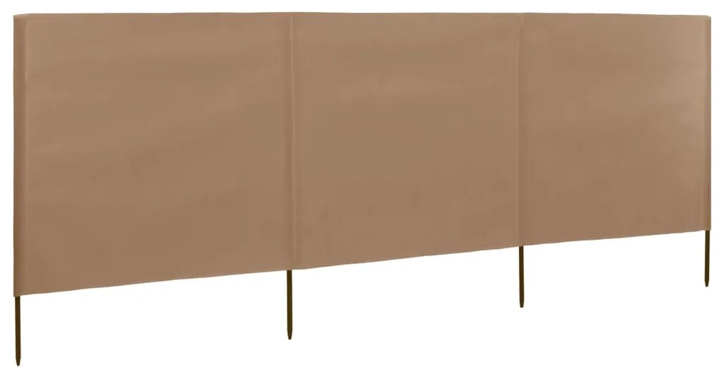 vidaXL Προστατευτικό Αέρα με 3 Πάνελ Χρώμα Taupe 400 x 120 εκ. Ύφασμα
