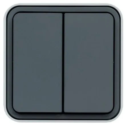 Μπουτόν Διπλό Επίτοιχο Γκρι IP55 Cubyko WNC044 Hager-WNC044-Ανθρακί WNC044