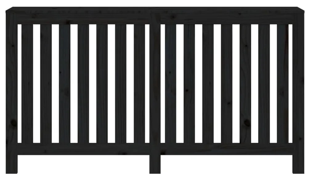 vidaXL Κάλυμμα Καλοριφέρ Μαύρο 153x19x84 εκ. από Μασίφ Ξύλο Πεύκου