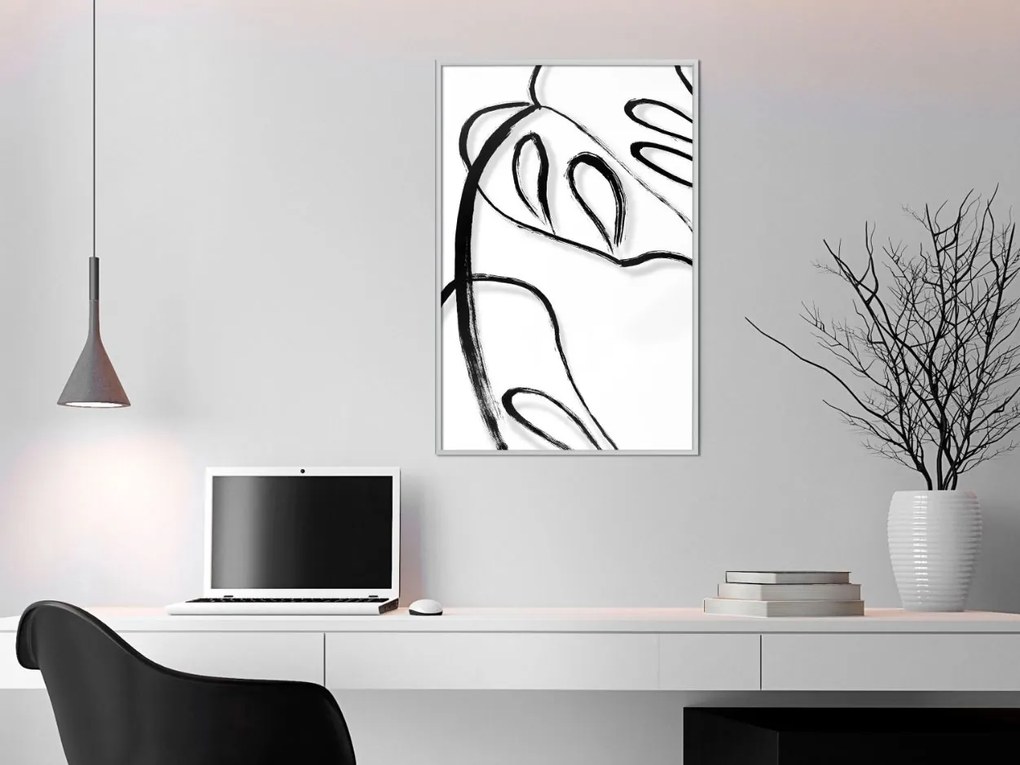 Αφίσα - Painted Monstera Leaf - 40x60 - Χρυσό - Χωρίς πασπαρτού