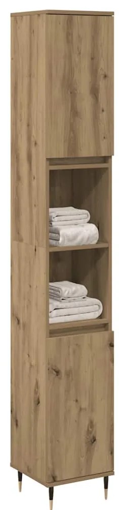 vidaXL Ντουλάπι μπάνιου Δρυς τεχνίτης 30x30x190 cm Κατασκευασμένο ξύλο