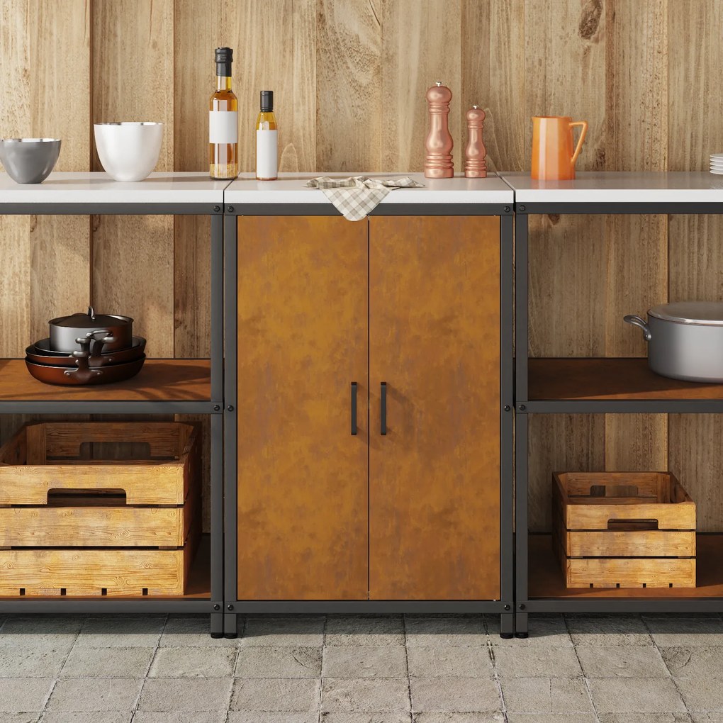 vidaXL Ντουλάπα Αποθήκευσης Κουζίνας Σκ rusty 60 x 50 x 92 εκ.