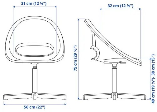 LOBERGET/SIBBEN παιδική περιστρεφόμενη καρέκλα γραφείου με μαξιλάρι 395.013.17