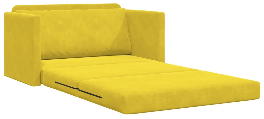 vidaXL Καναπές Δαπέδου 2 σε 1 Κίτρινος 124x204x61 εκ Βελούδο