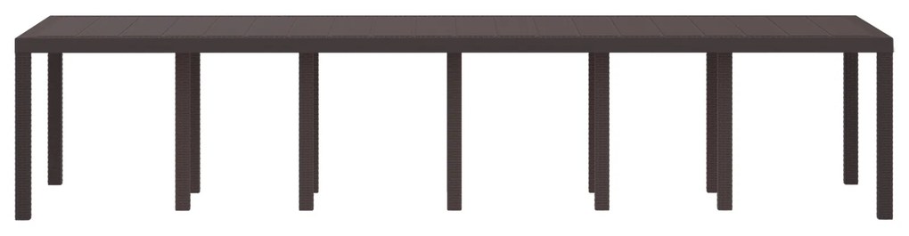 vidaXL Τραπέζι Κήπου Καφέ 350x100x73 εκ. Πολυ Ράτταν