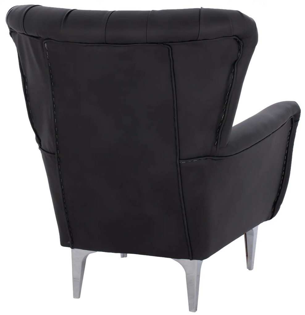 ΠΟΛΥΘΡΟΝΑ ΜΠΕΡΖΕΡΑ Τ. CHESTERFIELD ΣΕ ΧΡΩΜΑ ΜΑΥΡΟ HM9217.01 87x88x100 εκ.