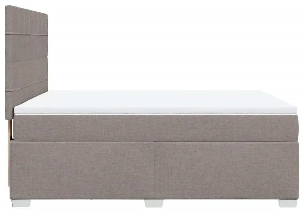 Κρεβάτι Boxspring με Στρώμα Taupe 140x200 εκ. Υφασμάτινο - Μπεζ-Γκρι