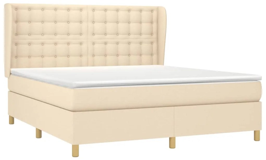 ΚΡΕΒΑΤΙ BOXSPRING ΜΕ ΣΤΡΩΜΑ ΚΡΕΜ 180X200 ΕΚ. ΥΦΑΣΜΑΤΙΝΟ 3128866