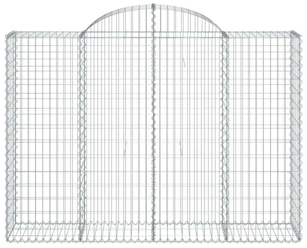 Συρματοκιβώτιο Τοξωτό 200x50x140/160εκ. από Γαλβανισμένο Χάλυβα - Ασήμι