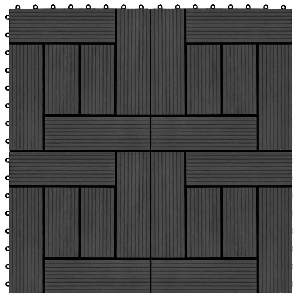 vidaXL Πλακάκια Deck 11 τεμ. Μαύρα 30 x 30 εκ. 1 μ² από WPC