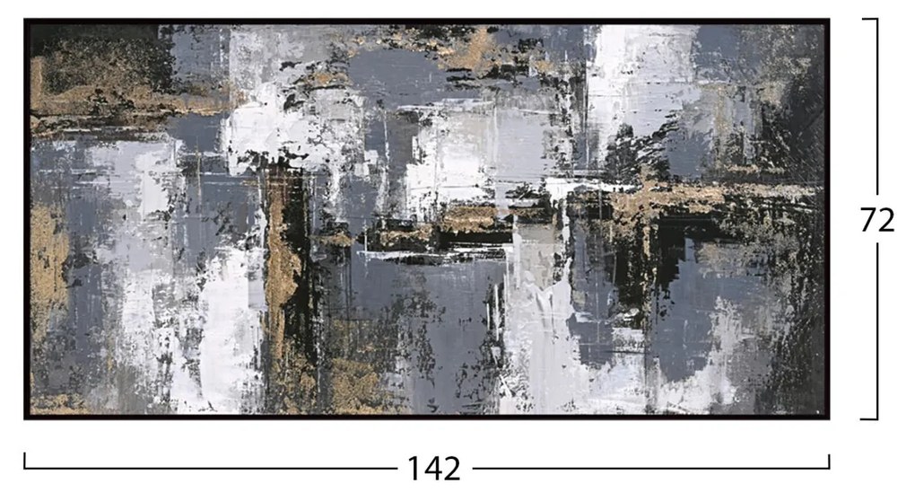 Πίνακας τοίχου C4576 SEDIMENT με Κορνίζα Μαύρη Καμβάς 142x4.5x72Υ εκ. 142x4.5x72 εκ.