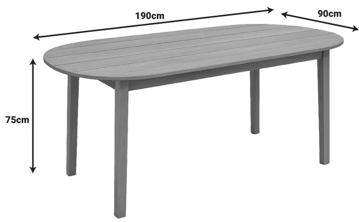 Τραπέζι Skyl  teak ξύλο σε φυσική απόχρωση 190x90x75εκ