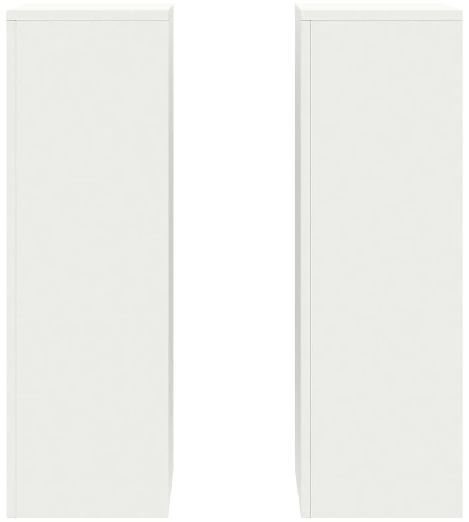 vidaXL Υποστηρίγματα Φυτών Κολώνα 2 τεμ Λευκό 24x24x75 εκ Ατσάλι