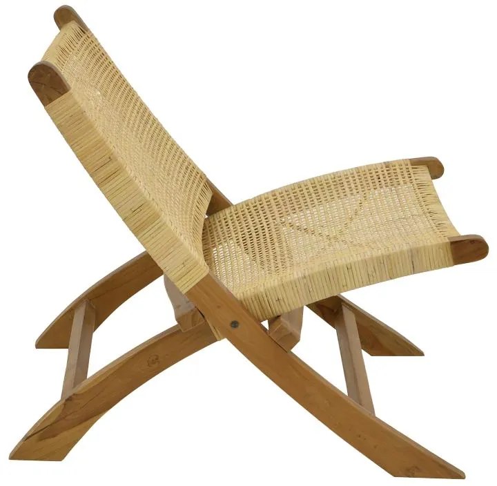 Καρέκλα Jerenze φυσικό teak ξύλο-rattan 65x78x68εκ 65x78x68 εκ.
