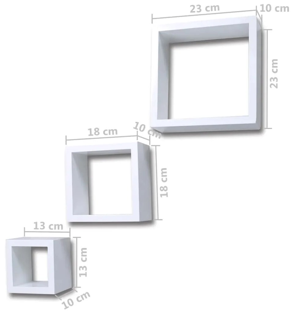 vidaXL Ράφια Τοίχου Κύβοι 6 τεμ. Λευκό