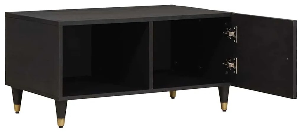 vidaXL Τραπεζάκι σαλονιού Μαύρο 80 x 50 x 40 cm Στερεό ξύλο μάνγκο