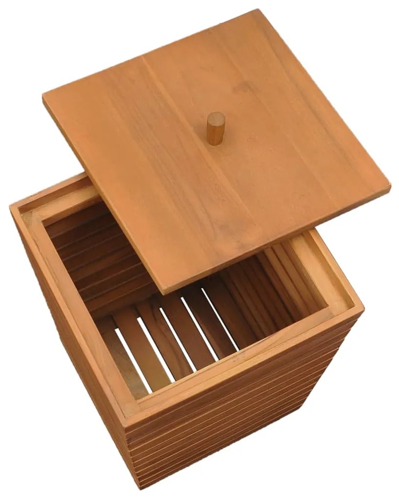 vidaXL Καλάθι Απλύτων 30 x 30 x 45 εκ. από Μασίφ Ξύλο Teak